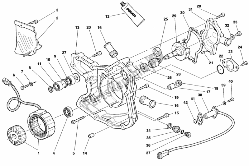 Todas as partes de Tampa Do Gerador do Ducati Superbike 916 Senna 1998
